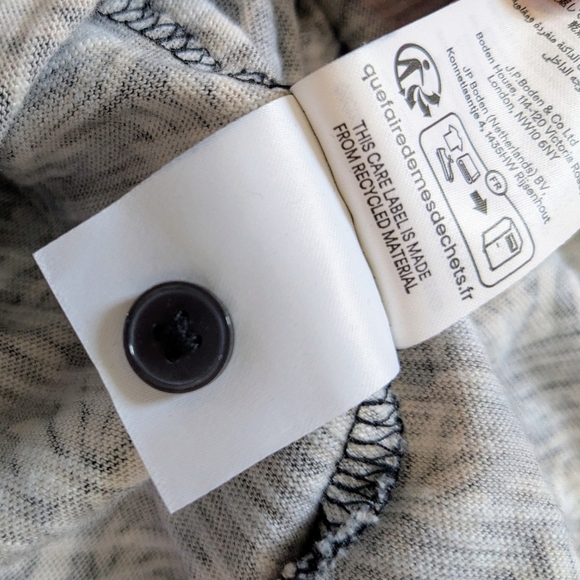 Boden Button Jersey Mini Tea Dress Beige/ Black Pockets Size 8R - Picture 13 of 13